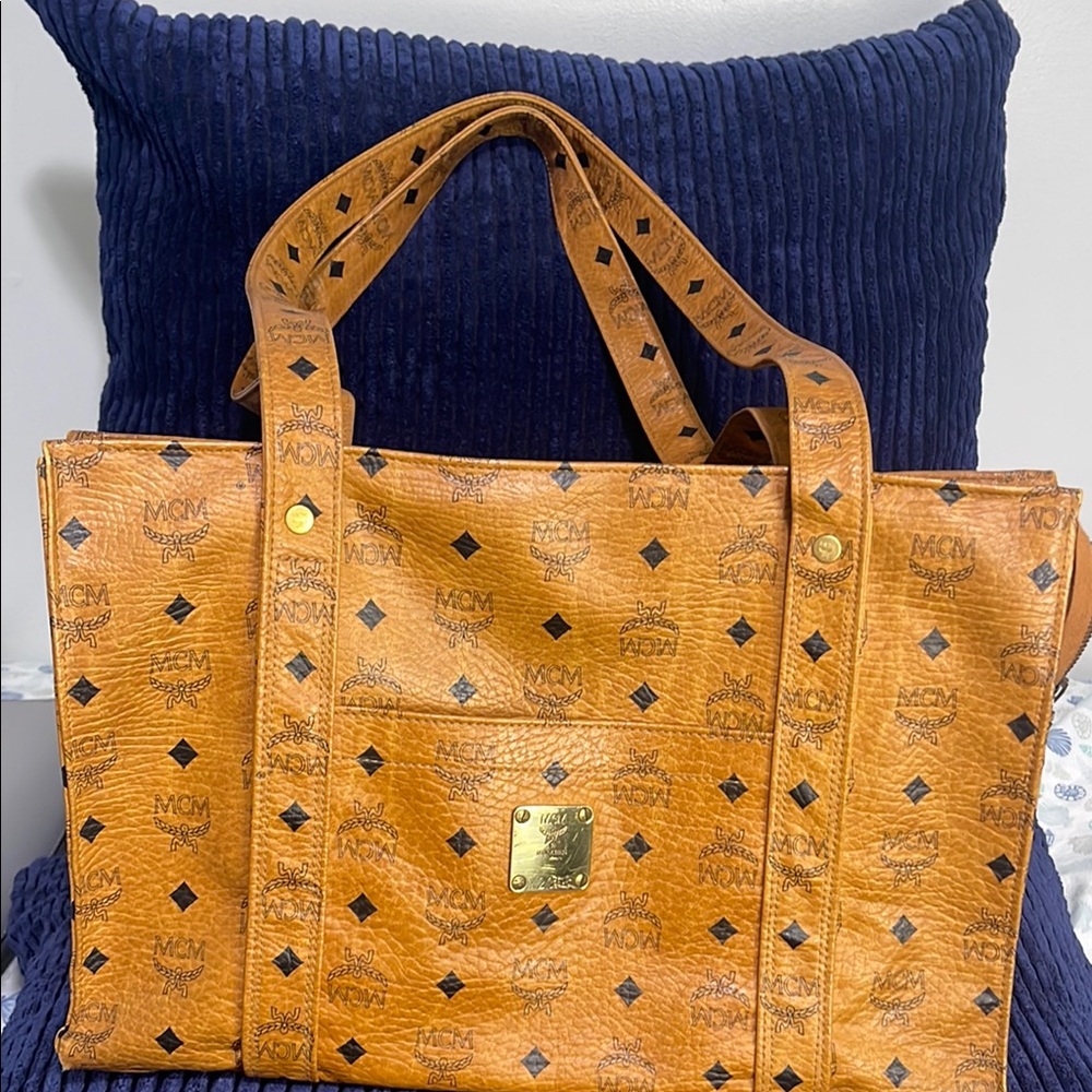 MCM Brown Leather Tote Bag - Picture 2 of 15